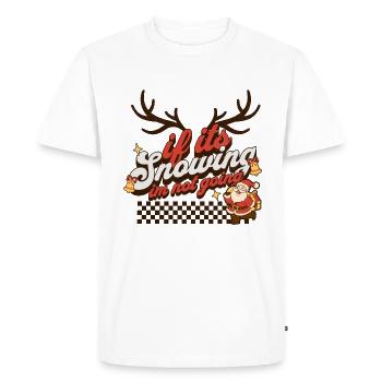 S’il neige, je n’y vais pas - T-shirt Premium bio Homme - blanc - Devant - Nico (187cm)