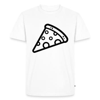 Pizza slice - Men's Premium Organic T-Shirt - white - Front - Nico (187cm)