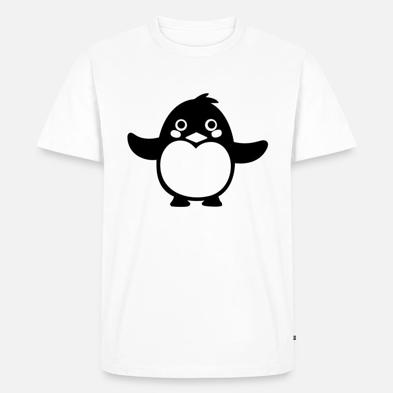 Pinguin - Männer Premium Bio T-Shirt - Weiß