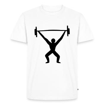weight lifting - Men's Premium Organic T-Shirt - white - Front - Nico (187cm)