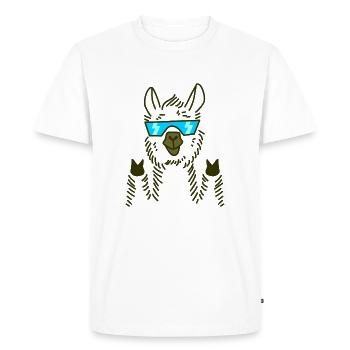 lama - Men's Premium Organic T-Shirt - white - Front - Nico (187cm)