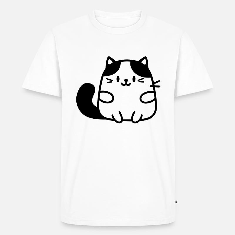 Katze - Männer Premium Bio T-Shirt - Weiß