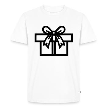 Petite boite cadeau - T-shirt Premium bio Homme - blanc - Devant - Nico (187cm)
