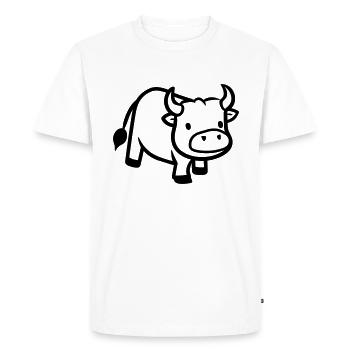 Bull - Men's Premium Organic T-Shirt - white - Front - Nico (187cm)