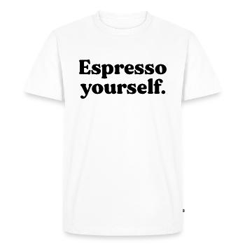 Espresso Yourself Coffee Lover - Men's Premium Organic T-Shirt - white - Front - Nico (187cm)