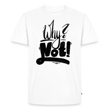 Pourquoi pas le point d’exclamation - T-shirt Premium bio Homme - blanc - Devant - Nico (187cm)