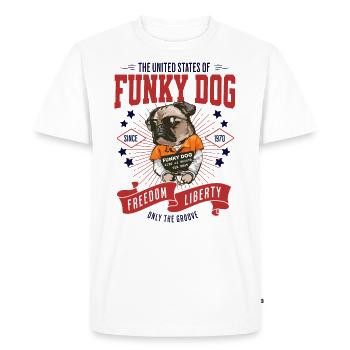 United States of Funky Dog - T-shirt Premium bio Homme - blanc - Devant - Nico (187cm)