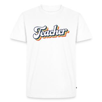 Cadeau d’un enseignant rétro génial - Retour à l’école - T-shirt Premium bio Homme - blanc - Devant - Nico (187cm)