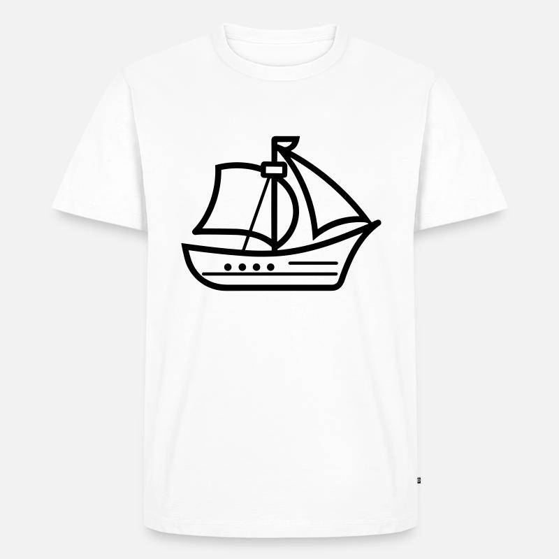 Piratenschiff - Männer Premium Bio T-Shirt - Weiß