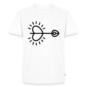 Flèche coeur - T-shirt Premium bio Homme - blanc - Devant - Nico (187cm)