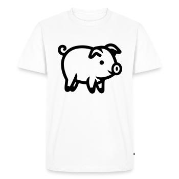 pig - Men's Premium Organic T-Shirt - white - Front - Nico (187cm)