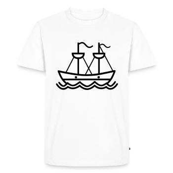 Bateau pirate - T-shirt Premium bio Homme - blanc - Devant - Nico (187cm)