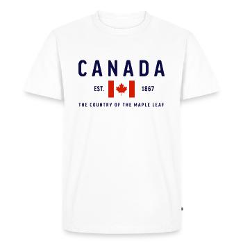 Canada Est 1867 Classic - Men's Premium Organic T-Shirt - white - Front - Nico (187cm)