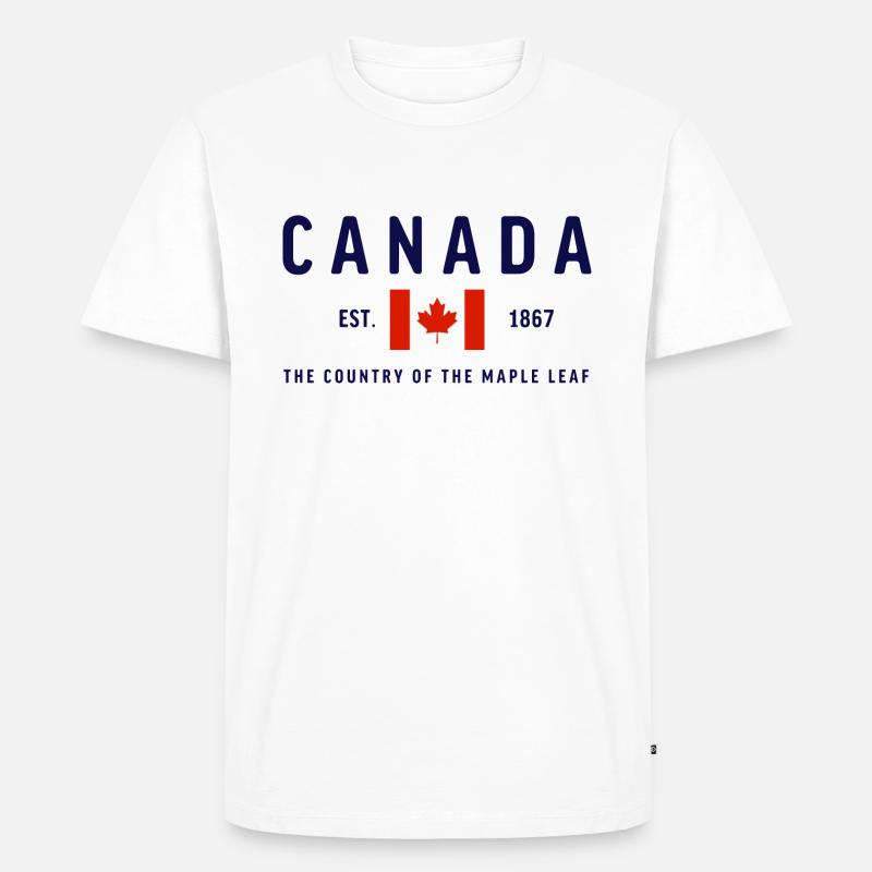 Canada Est 1867 Classic - Männer Premium Bio T-Shirt - Weiß