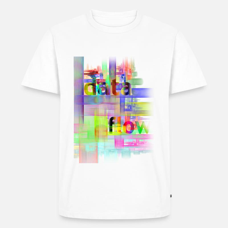 DATA FLOW - Männer Premium Bio T-Shirt - Weiß