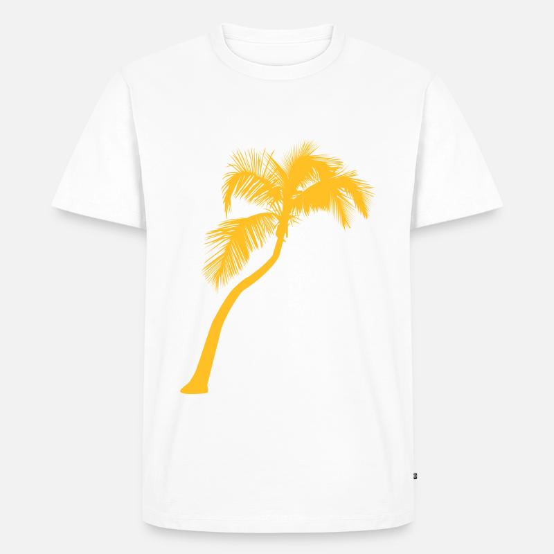 Palme - Männer Premium Bio T-Shirt - Weiß