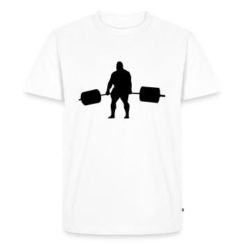 Strongman Deadlift - Men's Premium Organic T-Shirt - white - Front - Nico (187cm)