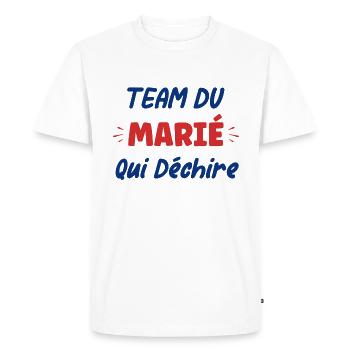 team du marié - T-shirt Premium bio Homme - blanc - Devant - Nico (187cm)