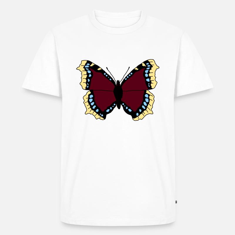 Schmetterling - Trauermantel - Männer Premium Bio T-Shirt - Weiß
