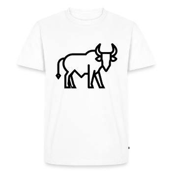 Bull - Men's Premium Organic T-Shirt - white - Front - Nico (187cm)