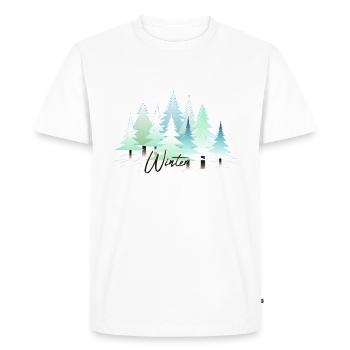 Winter Winter Landscape Snow Firs - Men's Premium Organic T-Shirt - white - Front - Nico (187cm)