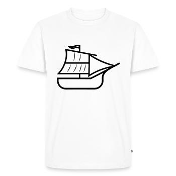 Bateau pirate - T-shirt Premium bio Homme - blanc - Devant - Nico (187cm)