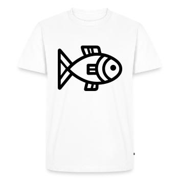 Fish - Men's Premium Organic T-Shirt - white - Front - Nico (187cm)