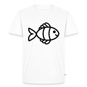 fish - Men's Premium Organic T-Shirt - white - Front - Nico (187cm)