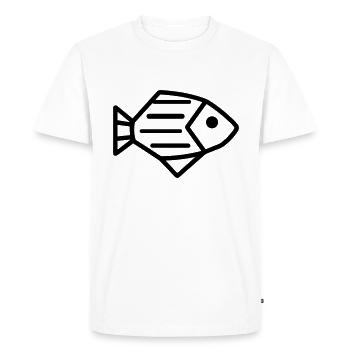 fish - Men's Premium Organic T-Shirt - white - Front - Nico (187cm)
