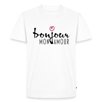 BONJOUR MON AMOUR - T-shirt Premium bio Homme - blanc - Devant - Nico (187cm)