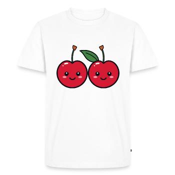 cerises - T-shirt Premium bio Homme - blanc - Devant - Nico (187cm)