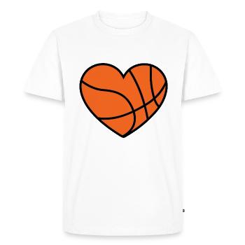 Basketball Heart - Men's Premium Organic T-Shirt - white - Front - Nico (187cm)