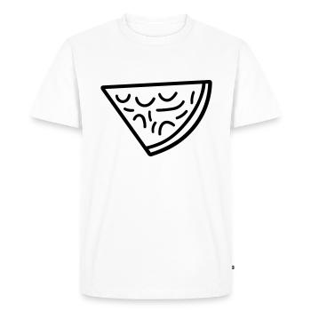 Pizza slice - Men's Premium Organic T-Shirt - white - Front - Nico (187cm)