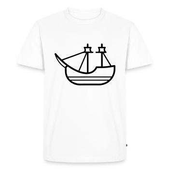 Bateau pirate - T-shirt Premium bio Homme - blanc - Devant - Nico (187cm)