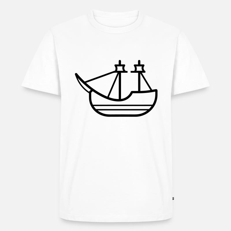 Piratenschiff - Männer Premium Bio T-Shirt - Weiß