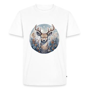 Winter landscape with deer - Men's Premium Organic T-Shirt - white - Front - Nico (187cm)