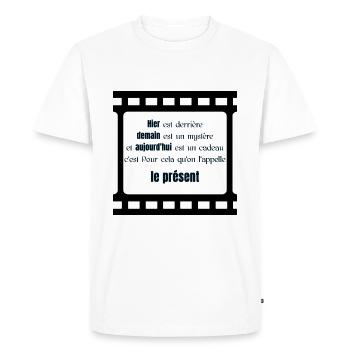 Proverbe de Chine de Proverbe Chinois et citation - T-shirt Premium bio Homme - blanc - Devant - Nico (187cm)
