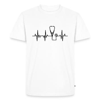 Stethoscope ECG Heart Line - Men's Premium Organic T-Shirt - white - Front - Nico (187cm)