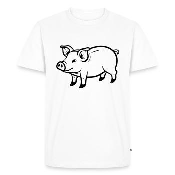 pig - Men's Premium Organic T-Shirt - white - Front - Nico (187cm)