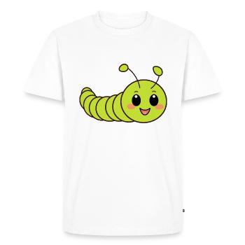 Chenilles insecte Amour petite chenille - T-shirt Premium bio Homme - blanc - Devant - Nico (187cm)