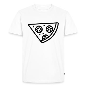 Pizza slice - Men's Premium Organic T-Shirt - white - Front - Nico (187cm)