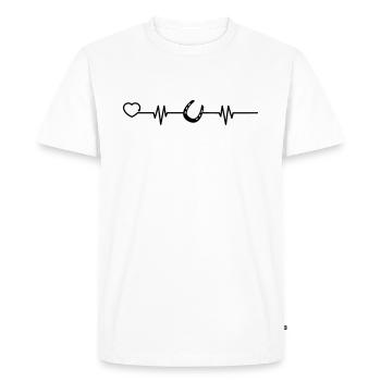 Fer à cheval cheval battement de coeur cavalier - T-shirt Premium bio Homme - blanc - Devant - Nico (187cm)