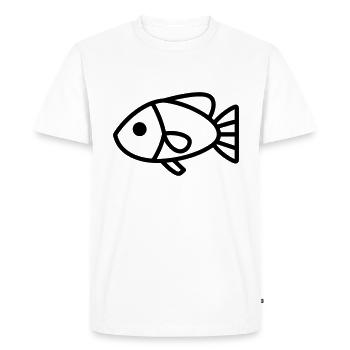fish - Men's Premium Organic T-Shirt - white - Front - Nico (187cm)