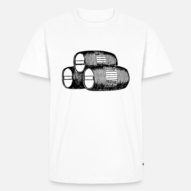 drei-faesser - Männer Premium Bio T-Shirt - Weiß