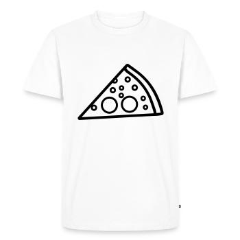 Pizza slice - Men's Premium Organic T-Shirt - white - Front - Nico (187cm)