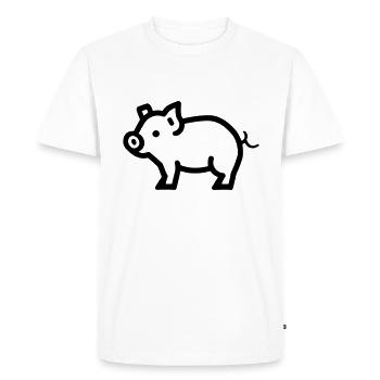 pig - Men's Premium Organic T-Shirt - white - Front - Nico (187cm)