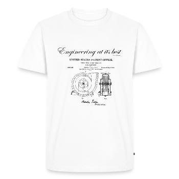 Nikola Tesla / Fluid Propulsion / Tesla Turbine - Men's Premium Organic T-Shirt - white - Front - Nico (187cm)
