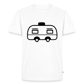 petite caravane - T-shirt Premium bio Homme - blanc - Devant - Nico (187cm)