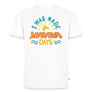 I Was Made For Summer Days I - Men's Premium Organic T-Shirt - white - Front - Nico (187cm)