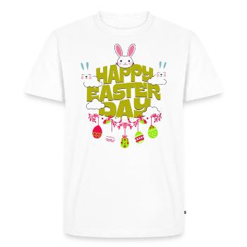 Joyeuse Pâques - T-shirt Premium bio Homme - blanc - Devant - Nico (187cm)